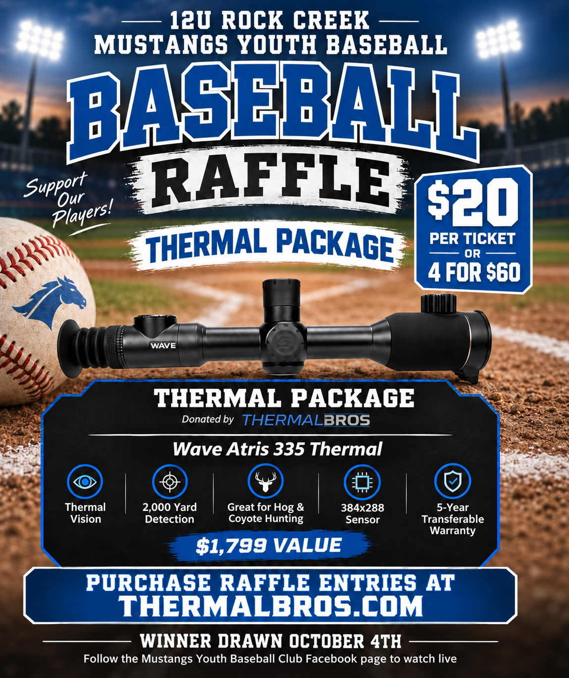 Mustang Baseball Club Raffle