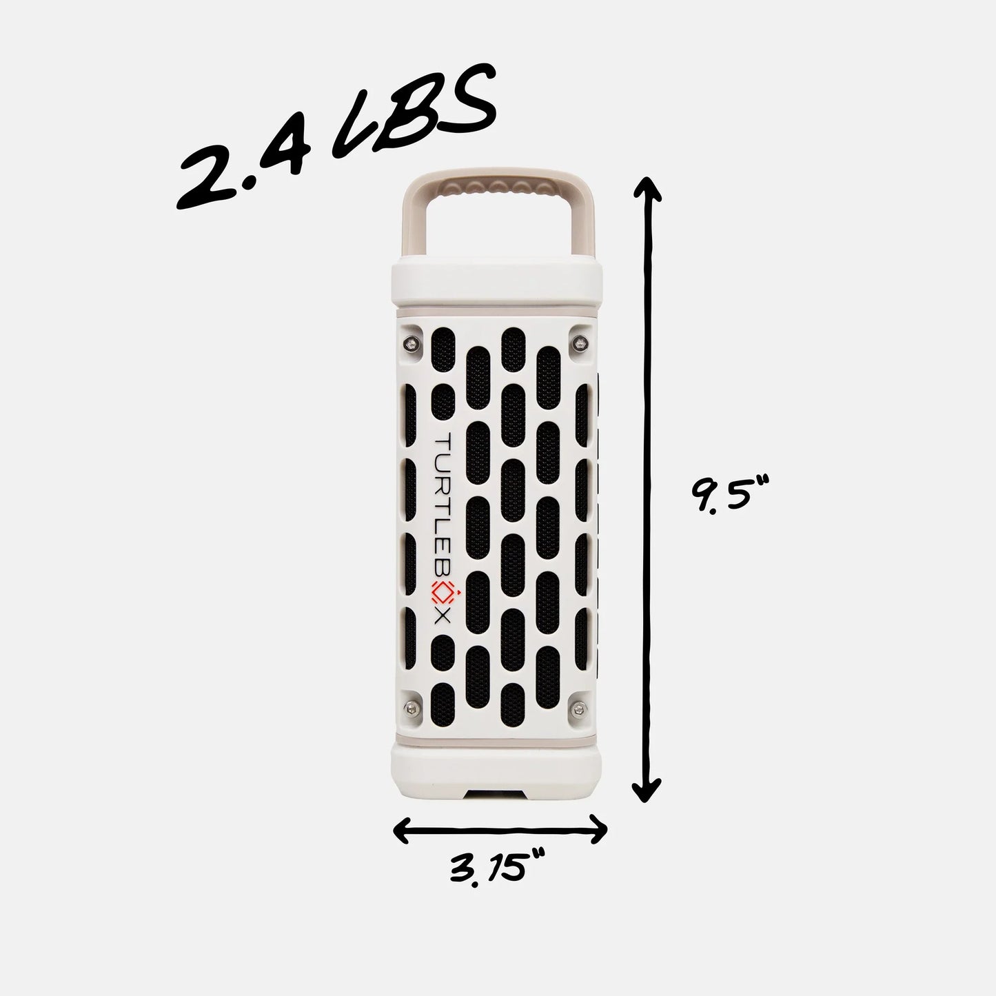 Turtlebox Ranger ivory rugged outdoor speaker front controls view
