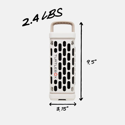 Turtlebox Ranger ivory rugged outdoor speaker front controls view