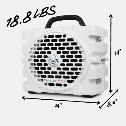Turtlebox Grande white rugged outdoor speaker alternate view