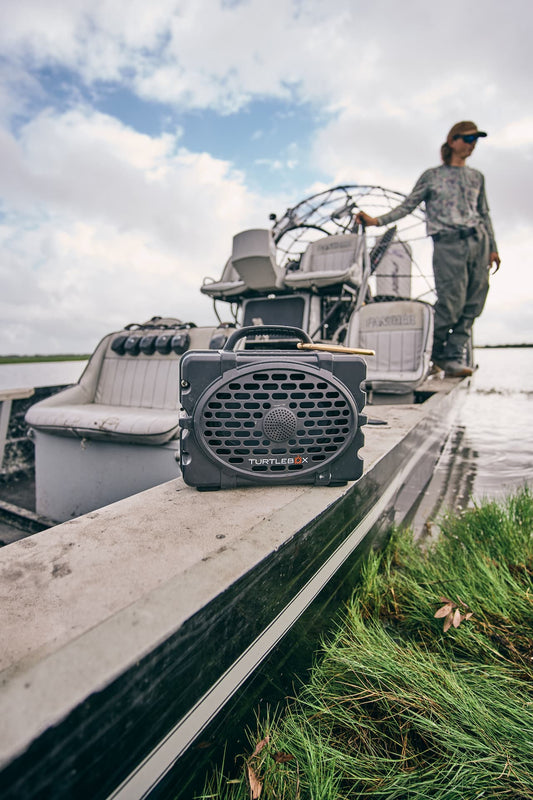 Turtlebox Original Gen 3 gray rugged outdoor speaker outdoor use view