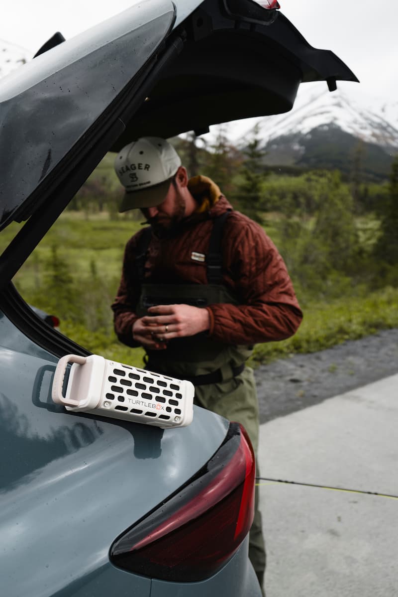 Turtlebox Ranger ivory rugged outdoor speaker mounted view