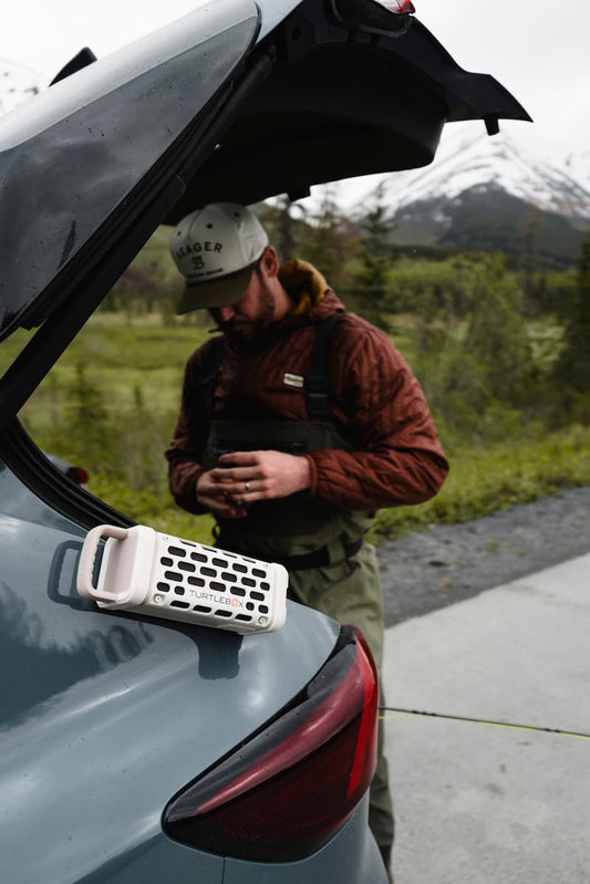 Turtlebox Ranger ivory rugged outdoor speaker mounted view